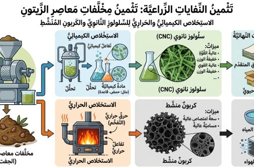 تثمين النفايات الزراعية: الاستخلاص الكيميائي والحراري للسلولوز النانوي والكربون المنشط من مخلّفات معاصر الزيتون