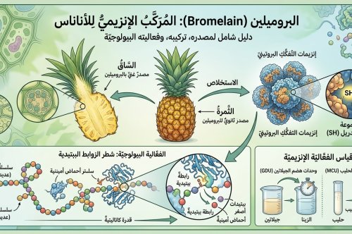 كيمياء الإنزيمات النباتية: حركية تحلل البروميلين (Bromelain) والامتصاص المعوي الفائق