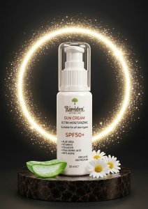كريم واقي من الشمس Raziden فائقت الترطيب بـ SPF 50+ بالألوفيرا، الكولاجين، وحمض الهيالورونيك (50 مل) | حماية متكاملة وعناية مضادة للشيخوخة