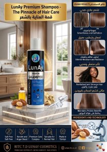 شامبو لوناي بريميوم للعناية بالشعر العادي والمعالج بالبروتين خالي من الملح والكبريتات (LunAy Premium Shampoo) - 400مل